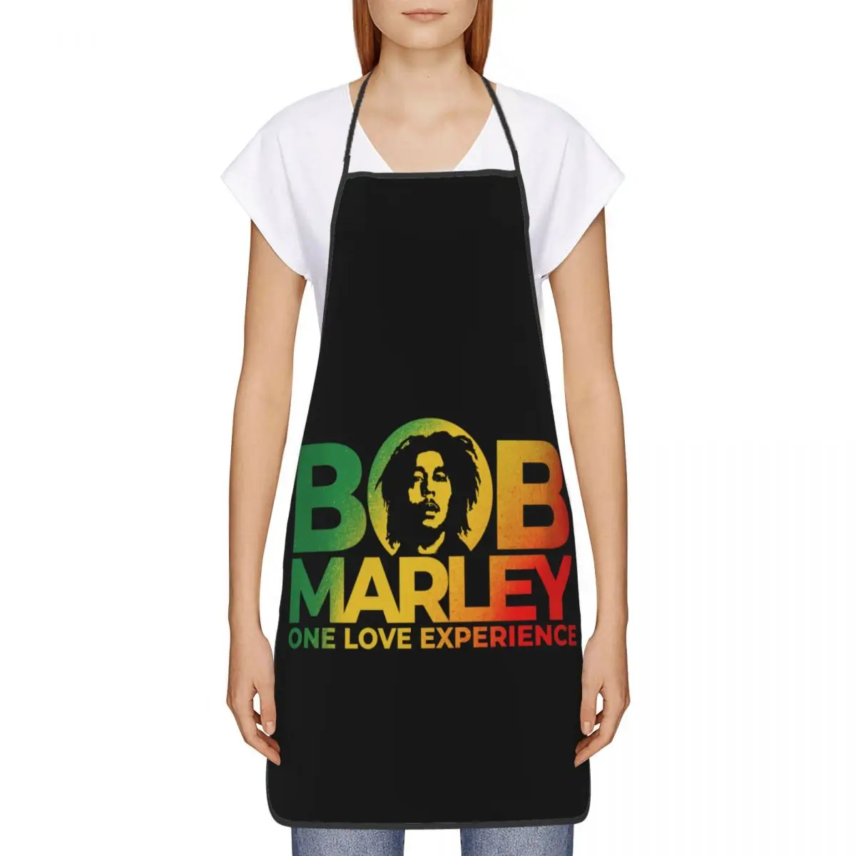 Unisex Jamaica Singer Reggae Rock Bob Marley Kitchen Chef Cooking Baking Apron Men Women Tablier Cuisine for Painting