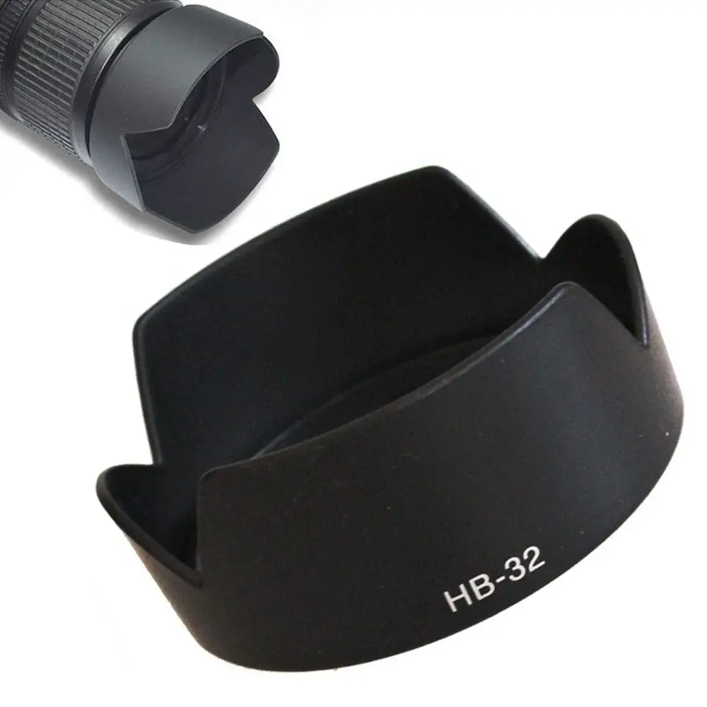HB-32 67mm 렌즈 후드 ABS 블랙 카메라 렌즈 차양 Nikon D90 D5200 D7000 D7100 D5100 카메라 액세서리 용 눈부심 방지 커버