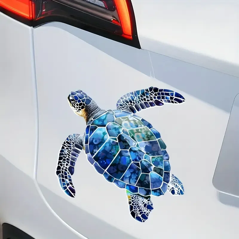 Waterproof PVC Marine Life Sticker-Multifunctional Turtle Sticker, Suitable for Cars, Motorcycles, Laptops, Tablets and Mobile P