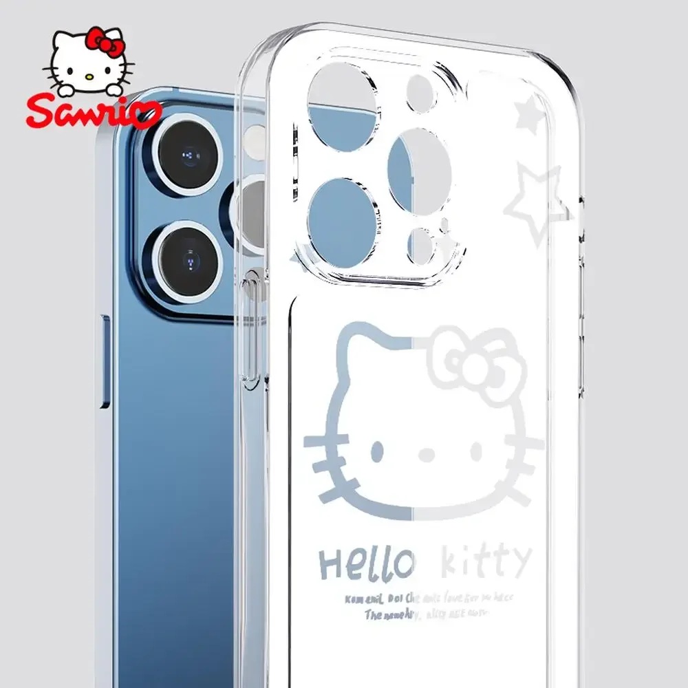 

Чехол для телефона Sanrio Kt, защита от падения, Iphone 16/15/14/13/12/11, чехлы для телефонов для девочек, аксессуары в стиле аниме Kitty Cat, чехол De Iphone