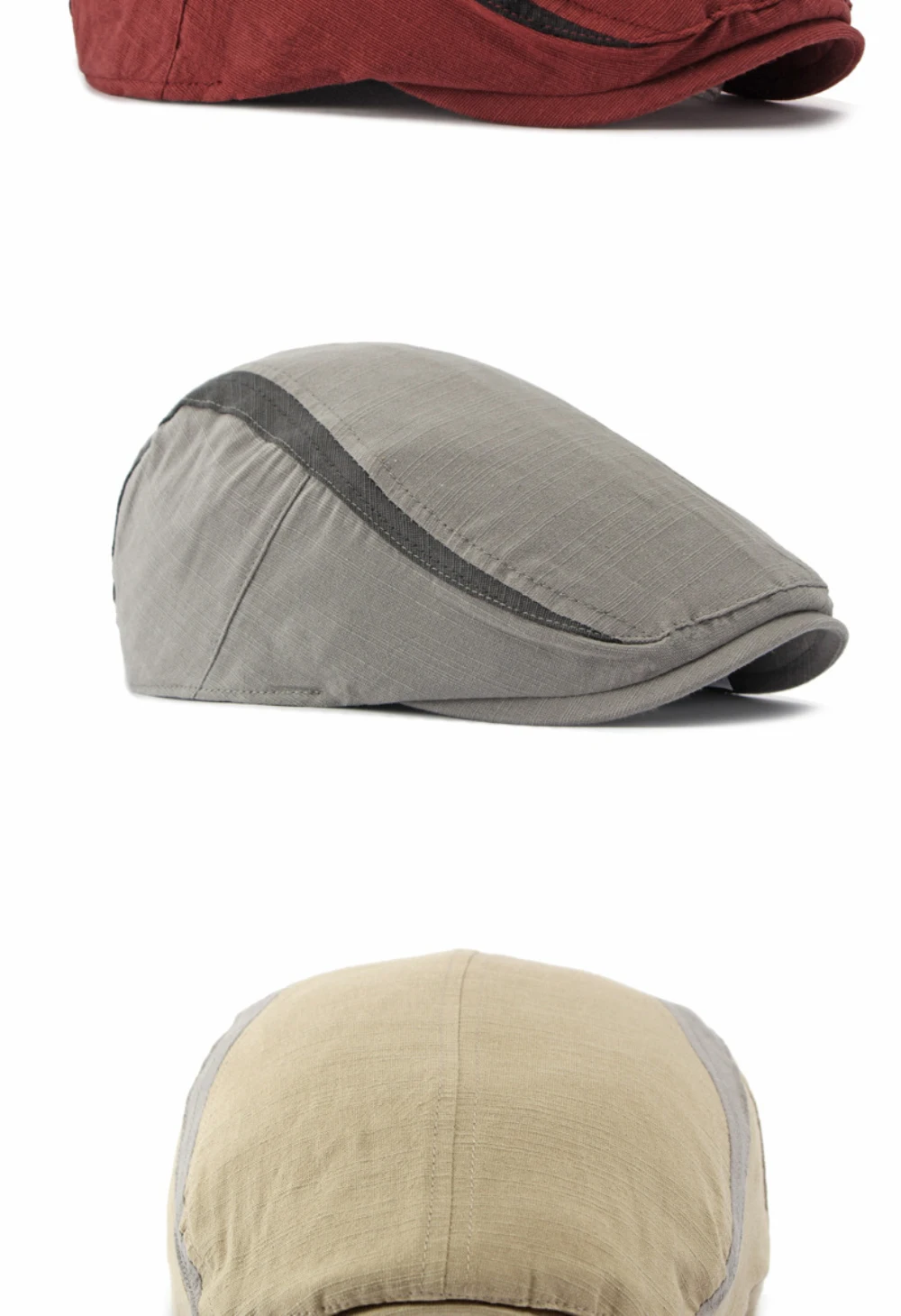HT5114 Atmungsaktive Frühlings- und Sommermütze für Herren und Damen, Künstler- und Malermütze, Patchwork-Eiweismütze, 2026 Neu, Verstellbare Baskenmütze – Detail 9