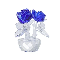 Crystal Rose Flowers Figurines Paperweight Glass Craft Home Deocr Table Ornaments Valentines Birthday Gift
