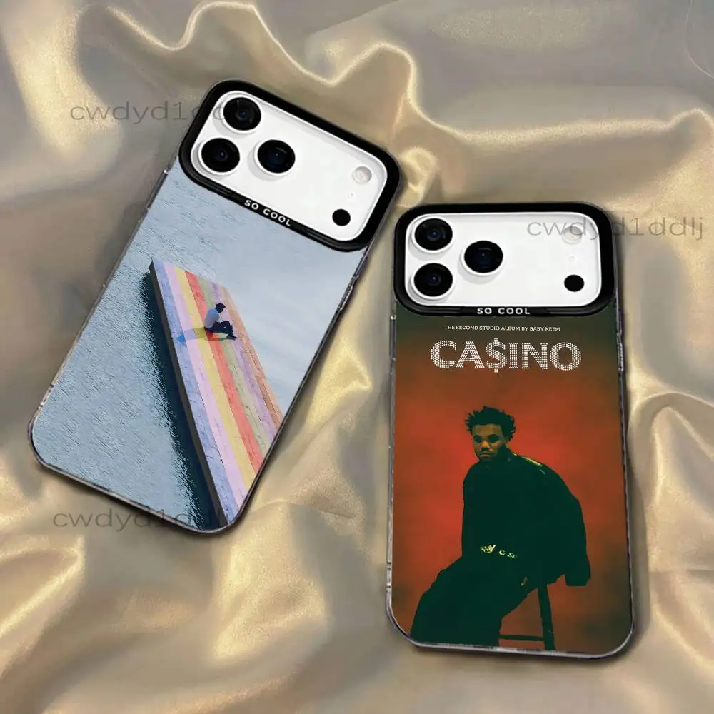 

B-Baby Keem CaSino Phone Case For iPhone 17,16,15,14,13,12,11,X,8,7,Pro,Max,Plus,SE4,Air,Mini IMD Gray Hard Matte
