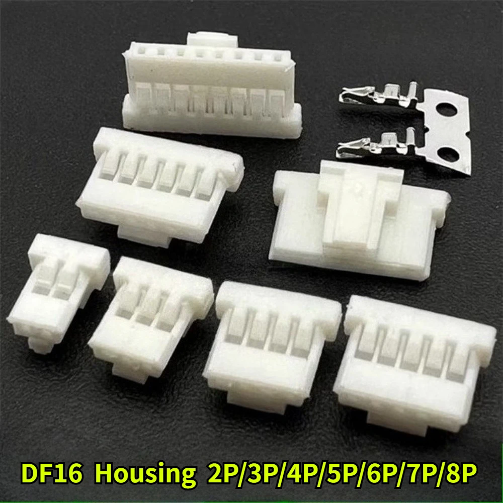 40/60/80/100Pcas/lot DF16 Housing Pitch 1.25mm with Lock Buckle Ultra Thin Connector  2P/3P/4P/5P/6P/7P/8P Plugin Terminal