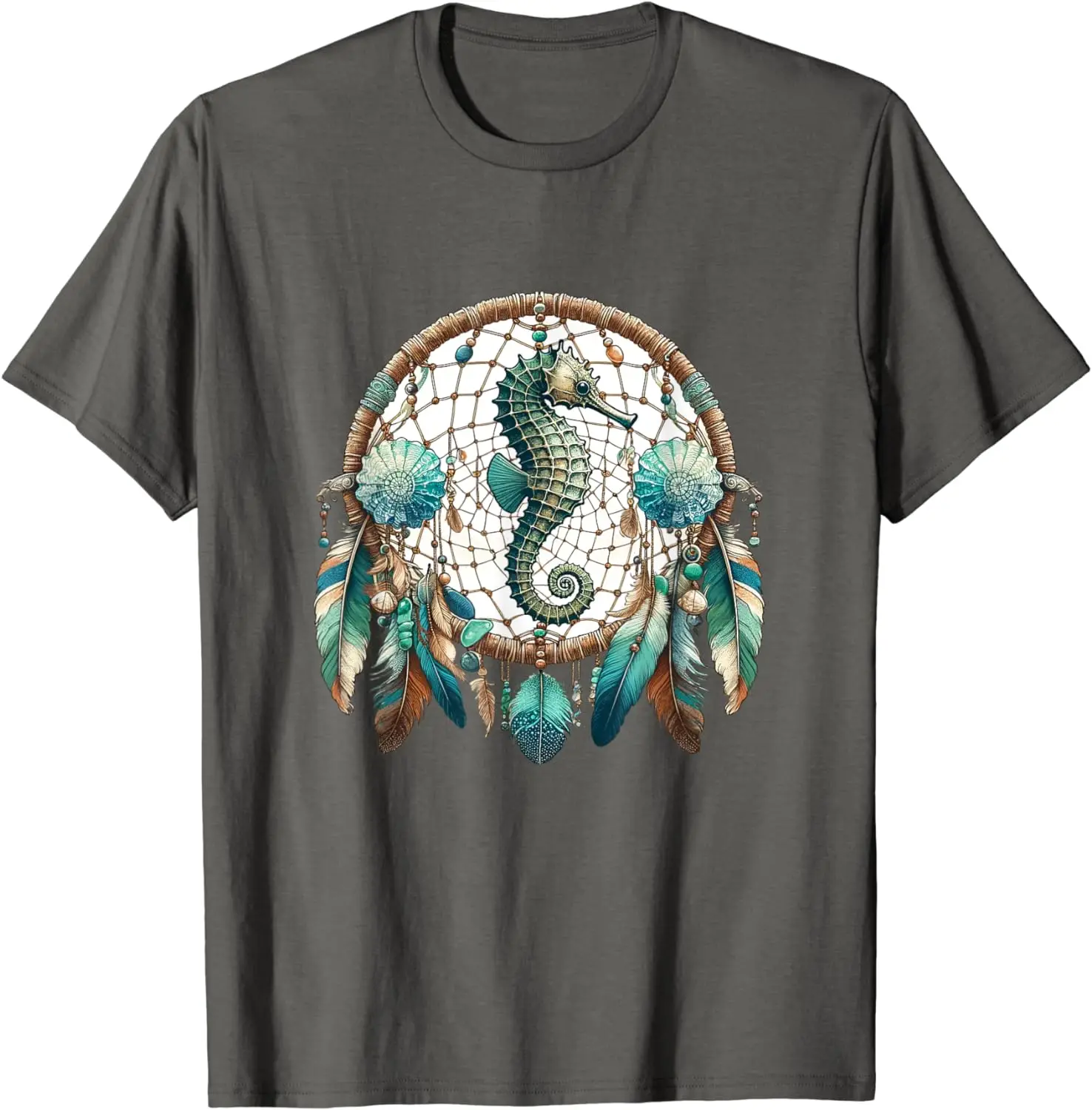 2024 New Seahorse Dream Catcher - Marine Conservation Art Display T-shirt