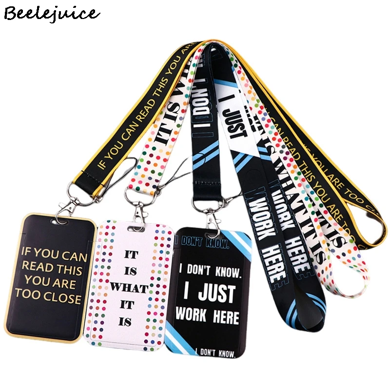 Alphabet Quotation Literature Neck Keychain Necklace Webbings Ribbons Anime Cartoon Neck Strap Lanyard ID badge Holder Lanyards