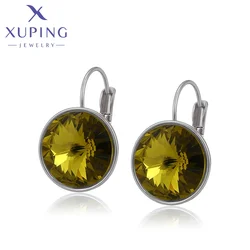 Xuping Jewelry Charm High Quality Round14mm Stone Fashion Elegant Trendy Style Crystal Earring for Women Party Gift