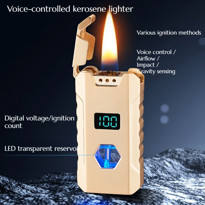 

High Appearance Level Intelligent Voice-controlled Lighter Black Technology High-end Business Men's Style Cigarette Accessories