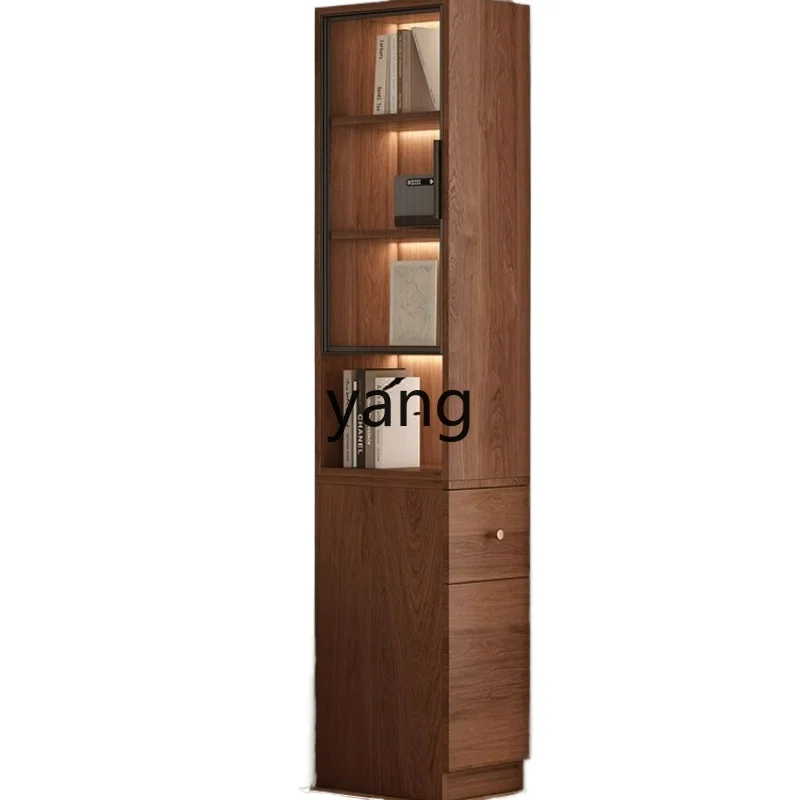 

LTT solid wood pull-out cabinet simple modern sofa side cabinet living room dust storage bookcase