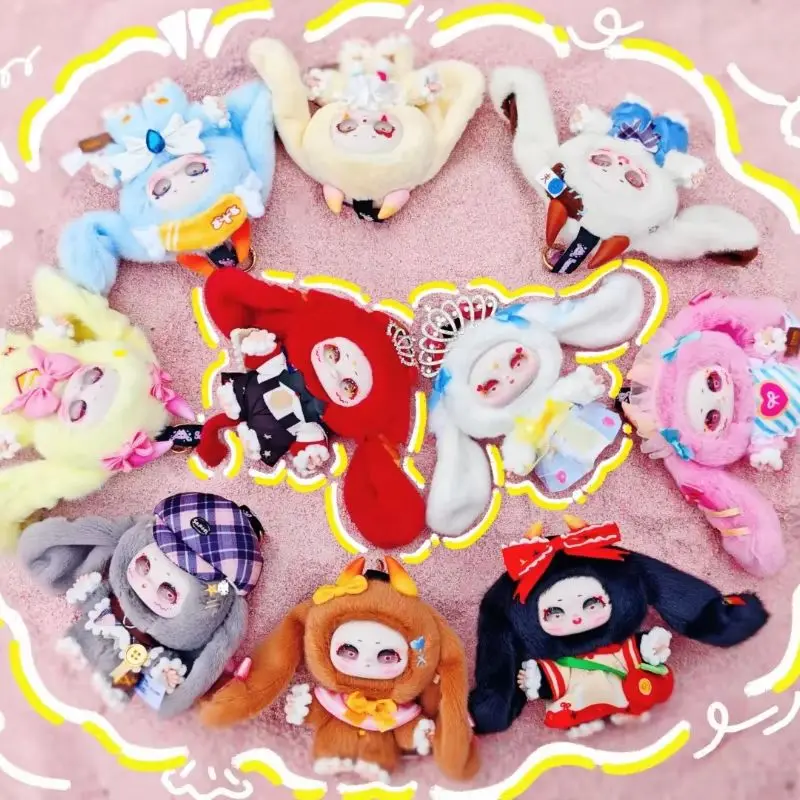 サマエル V2 ドリーム・オブ・パラダイス シリーズ 漫画風 ブラインドボックス 可愛い 大きな耳のぬいぐるみ ビニール製顔 ペンダント デスクトップ飾り ミステリーギフト