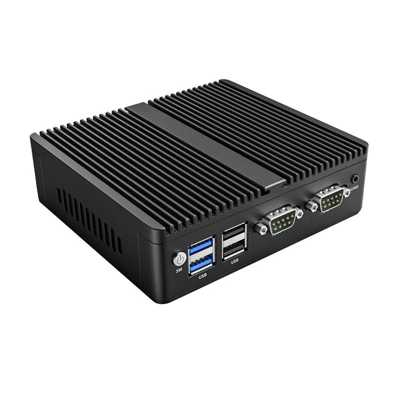 Industrial control host quad-core J1900 dual gigabit network port dual com serial port small host