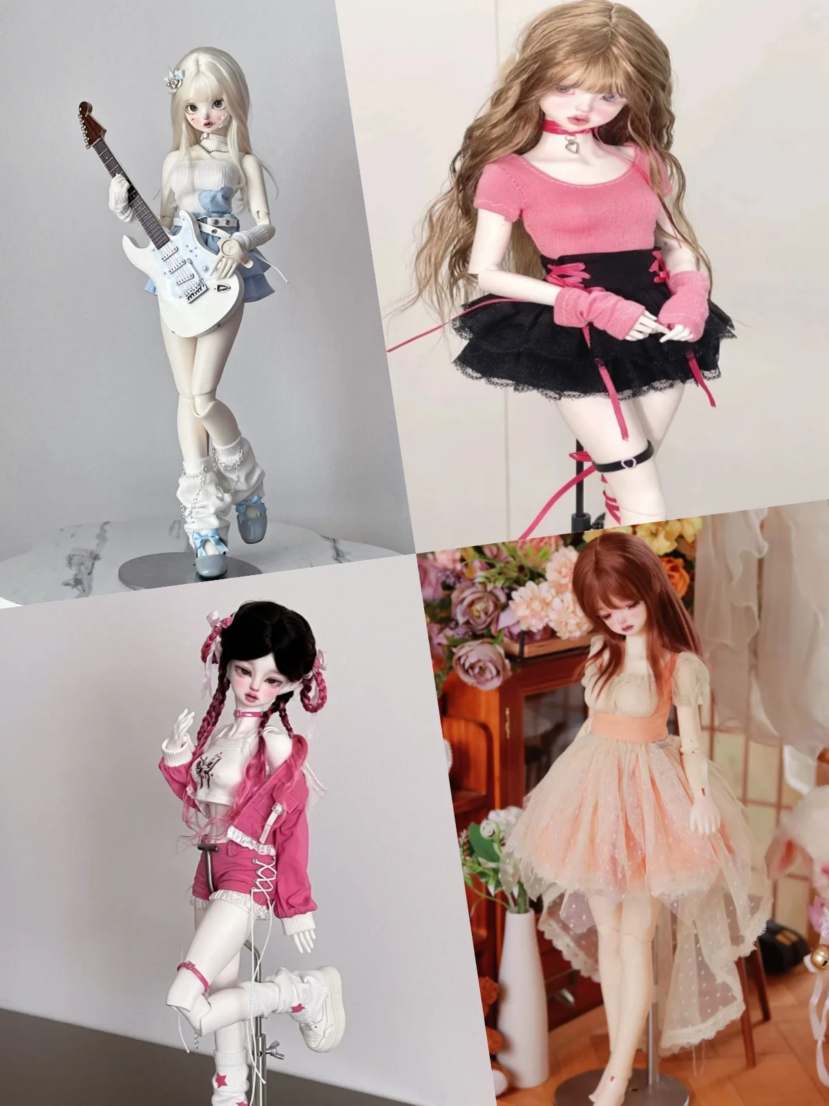 【衣類のみ】1-4-女性人形の服アクセサリー-チューブトップ-フリルスカート-スパイシーな衣装-レースメッシュスカート-フィットガールアクションフィギュア