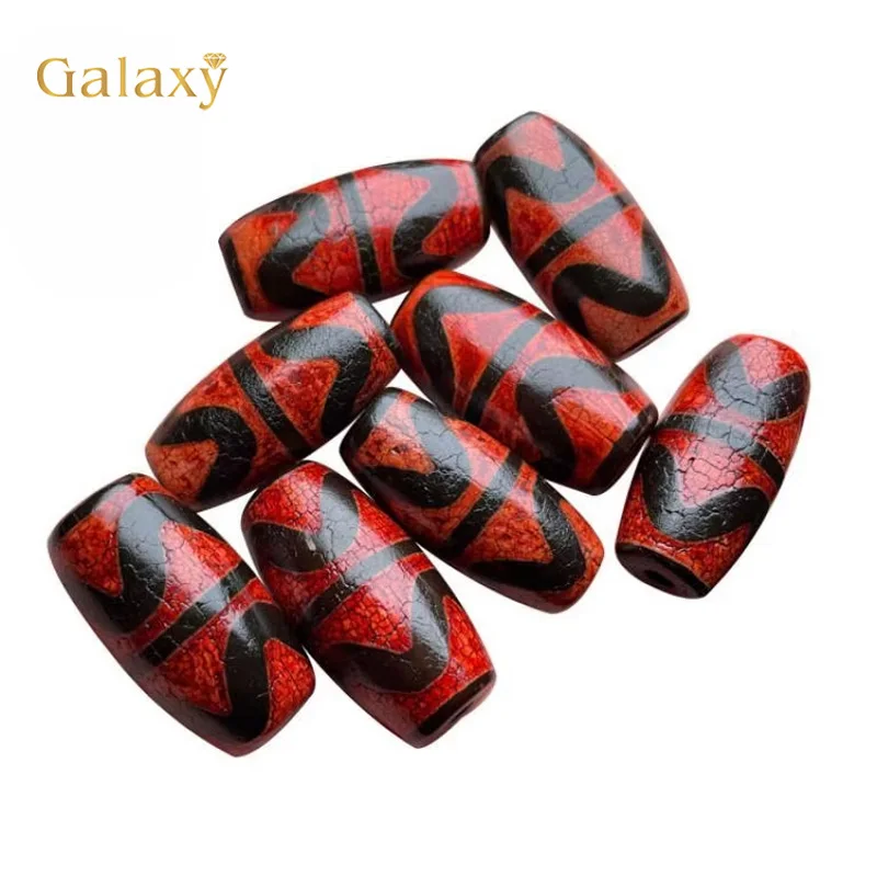 

Good Qulity! 5-10Pcs Around 30mm Natural Red Agate Tibet Tiger Tooth Totem Agate DZI Beads Old Material For DIY Jewelry Making