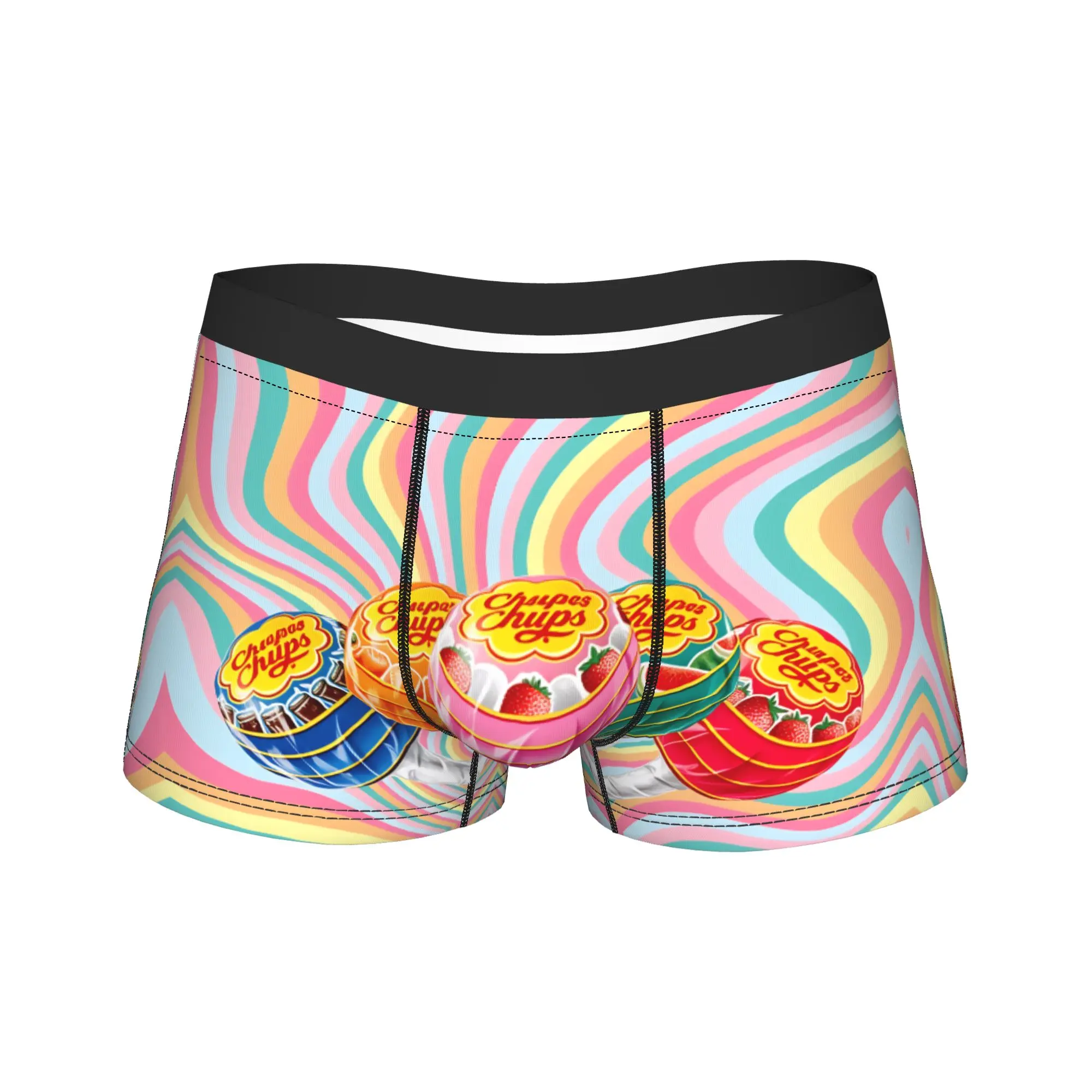 

Candy Chupa Chups Underwear Breathable Underpants Custom DIY Shorts Briefs For Men 3D Pouch Plus Size Boxershorts