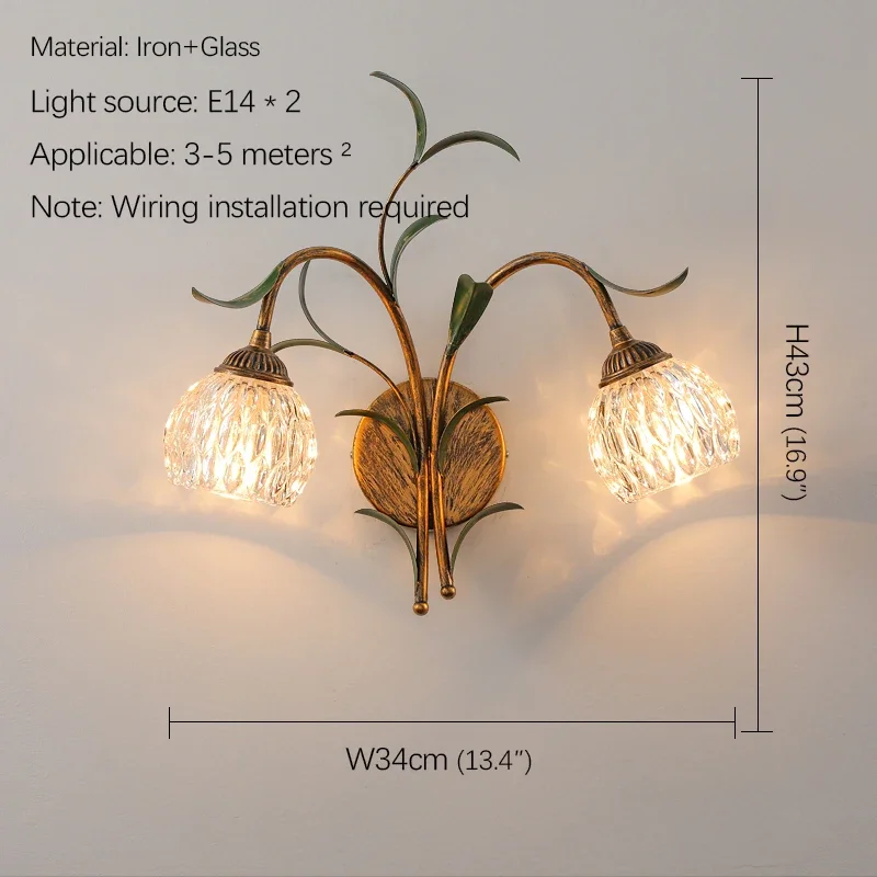 AFRA Contemporary Wall lamp French Pastoral LED Creative Living Room Bedroom Corridor Home Decoration Light