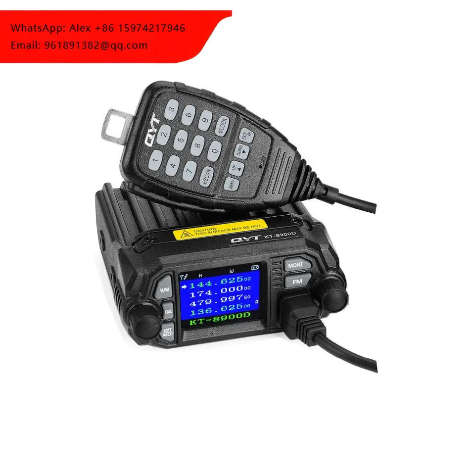 

QYT Car Radio KT-8900D 25W Dual Band Walkie Talkie Vehicle Radio Quad Display UHF VHF 136-174&400-480MHz KT8900D Mobile Radio