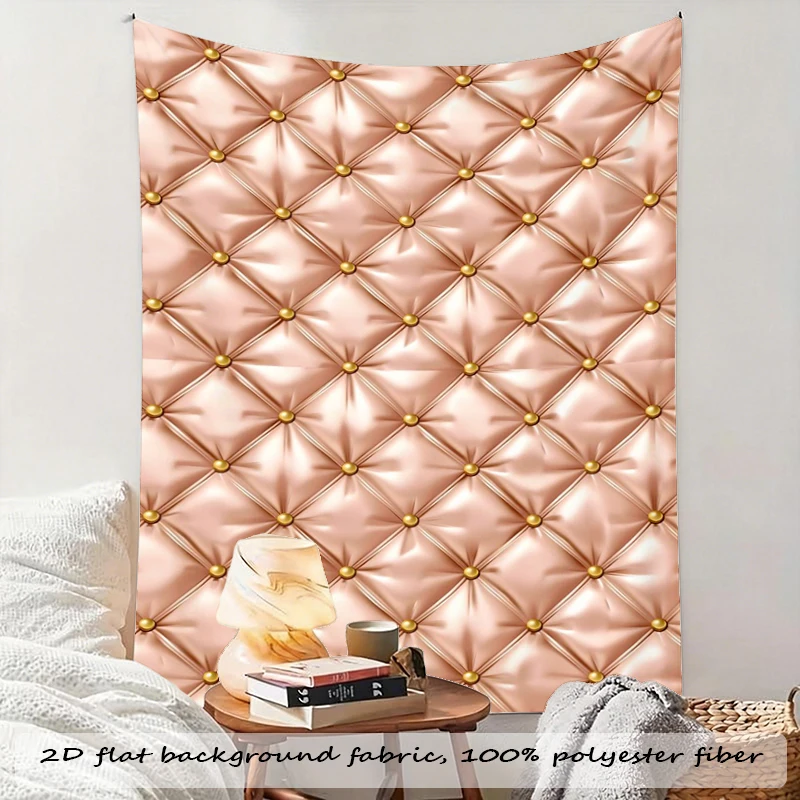 1PC Pink Leather Diamond Art Print Backdrop Banner, Bedroom Living Room Photo Background, Polyester, Home Decor, Wall Art