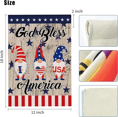 4Th of July Garden Flag, Stars and Stripes Patriotic Memorial Day Welcome Decora JJE DDI GGX