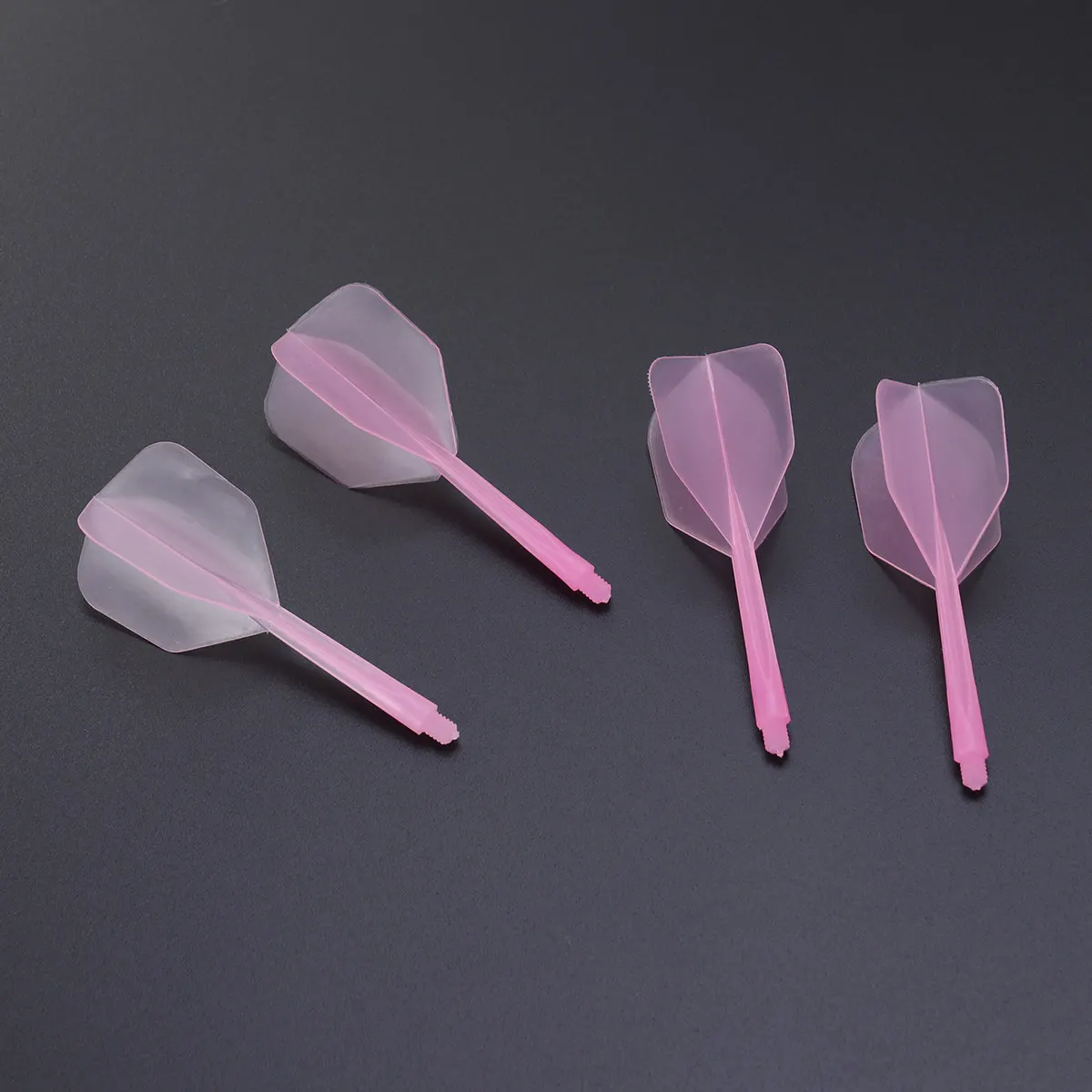

4Pcs Transparent Pink Plastic Dart Flights Fine Thread Stable Tail Wings for Indoor Outdoor Accessories Supplies