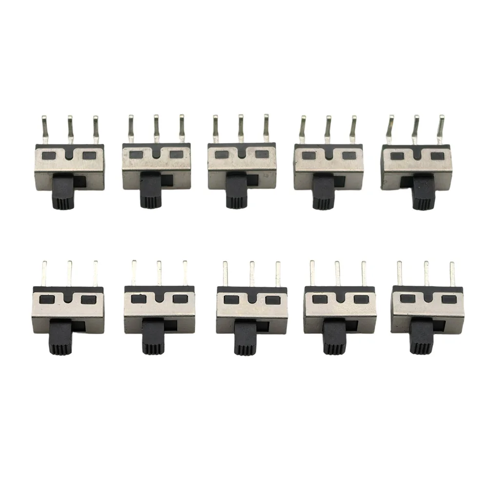 10Pcs Slide Switch 2-Position 3-Pin DIP PCB Straight / Right Angle SPDT 1P2T Toggle Switch Power Interruptores Switch Height 5MM