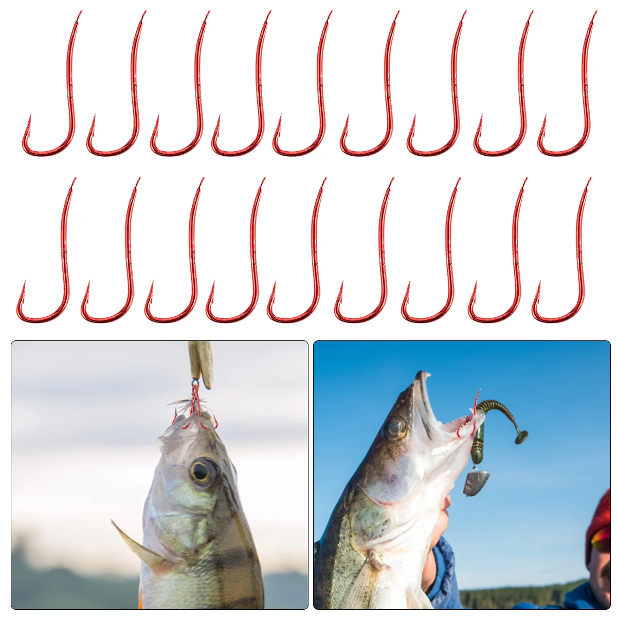 

100 Pcs Red Bait Hook Barbs Fish Hooks Bait Holder Fishing Hooks with Barbs barbed fishing hook carp fishing lure hook