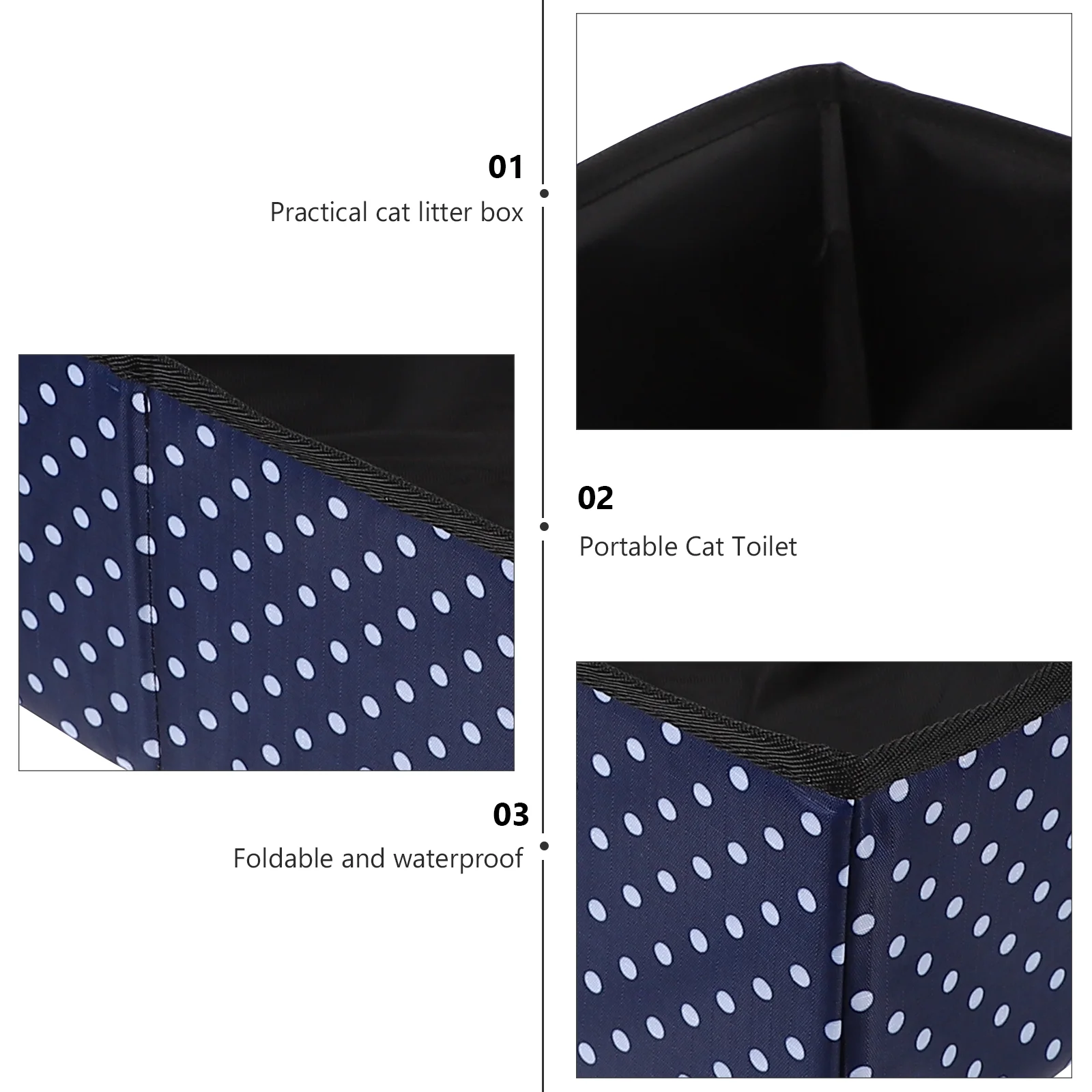 

Foldable Cat Box Large Waterproof Oxford Cloth Portable Travel Case Strong Durable Pet Litter Basin For Camping Hotel Use Cat