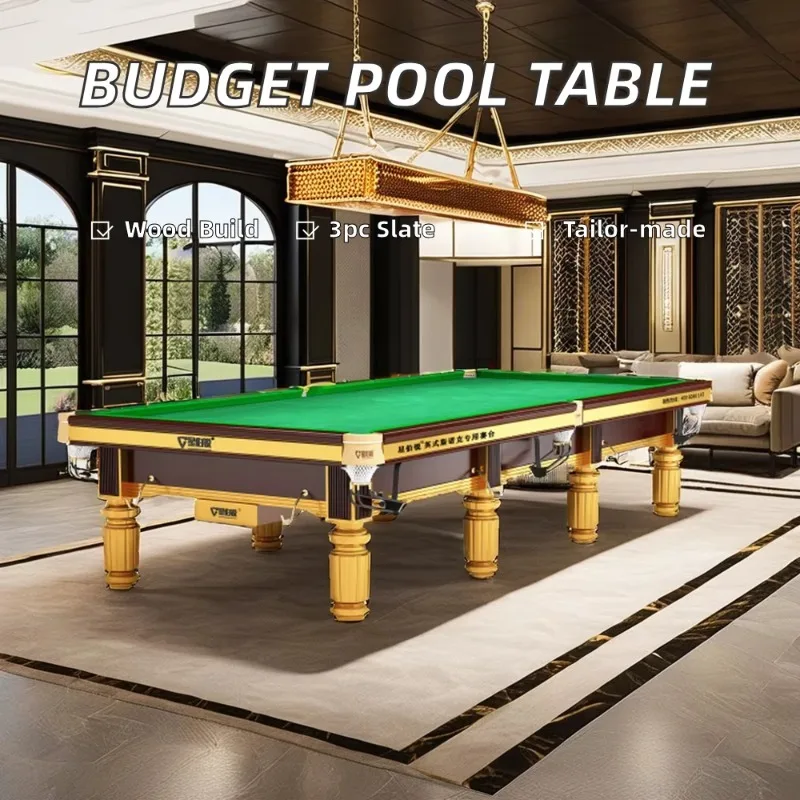 High Quality 8ft/9ft Pool Dining Table with Solid Wood Legs & Ball Return Custom Size Slate Cushions