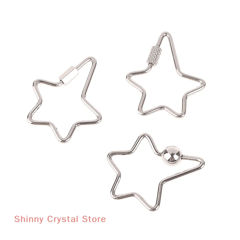 

Unique Stainless Steel Star Hexagon Carabiner DIY Jewelry Keychain with Screw Closure