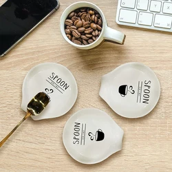 Multipurpose Ceramic Spoon Rest Pad White Spoon Holder Kitchen Utensils Tableware Spoon Holder