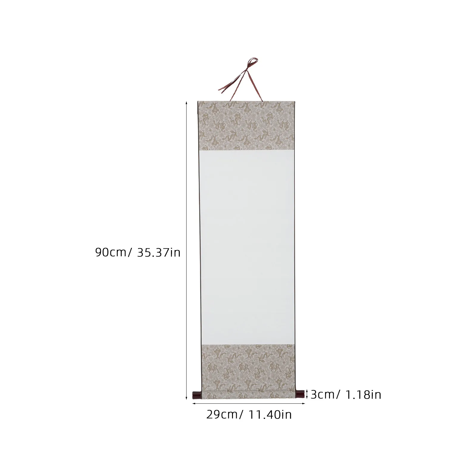 2Pcs Blank Chinese Calligraphy Scrolls Xuan Paper 35.4x11.4 Inch Hanging Wall Scrolls for Brush Painting Calligraphy Art
