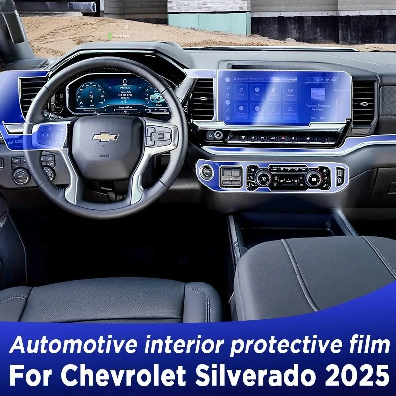 

Chevrolet Silverado 2025 Gearbox Panel Dashboard Navigation TPU Anti-Scratch Protective Film Automotive Interior Accessory