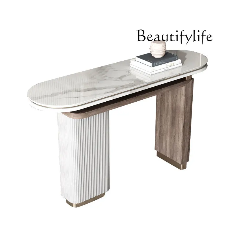 

Italian minimalist rock slab entrance table Modern simple marble entrance entrance table Light luxury style