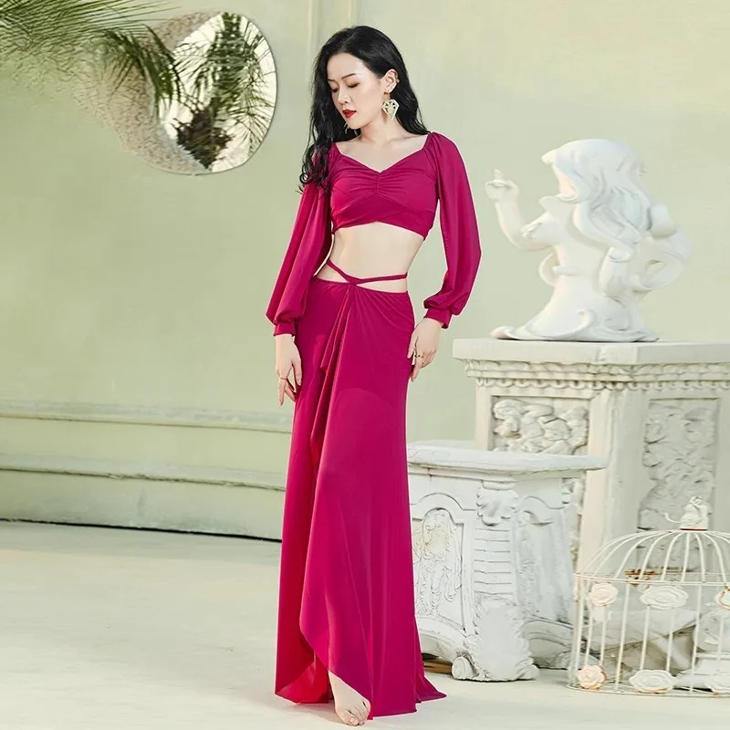 vestito personalizzato per la pratica della danza del ventre nuovo vestito da corte francese maglia sexy costume di gruppo di danza orientale costume da ballerina del ventre