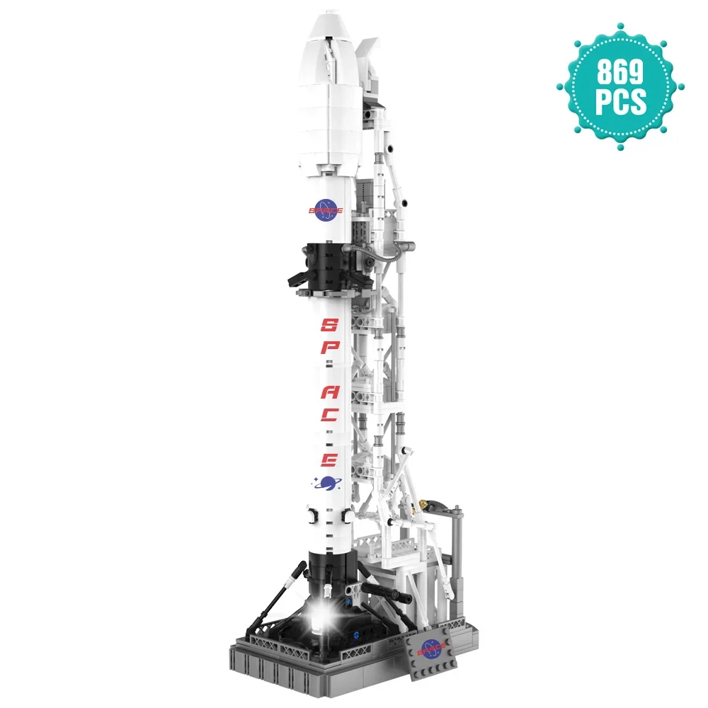 869PCS Space Rocket Building Toy Set,Spaceship Collectors Building Blocks Set with Launch Stand Idea Gift for Adults and Kids