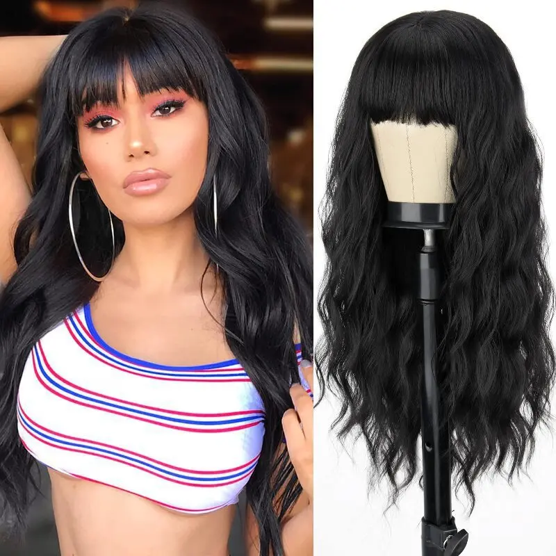 

1 парик из синтетического волокна, подходит для женщин - волнистая форма, подходит для повседневного ношения.