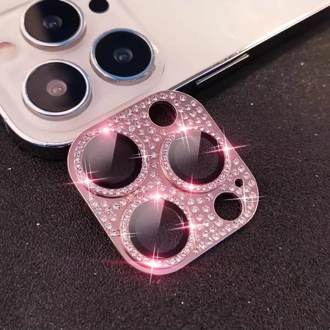 Camera Lens Protector Diamond Ring Tempered Glass Cover For IPhone 16 14 Plus 13 Pro Max 12 IPhone15 Pro Protection Accessories