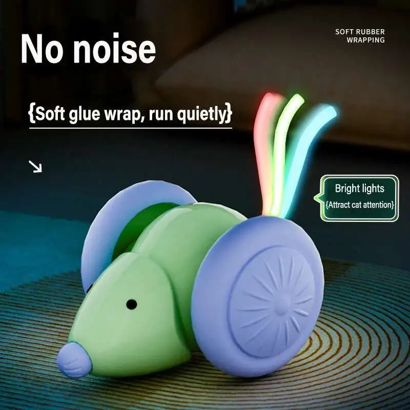 

2025 Electric Mouse Car Toys Interactive Cat Toy Rechargeable Automatic Teaser With Intelligent Obstacle Avoidance Pet Products