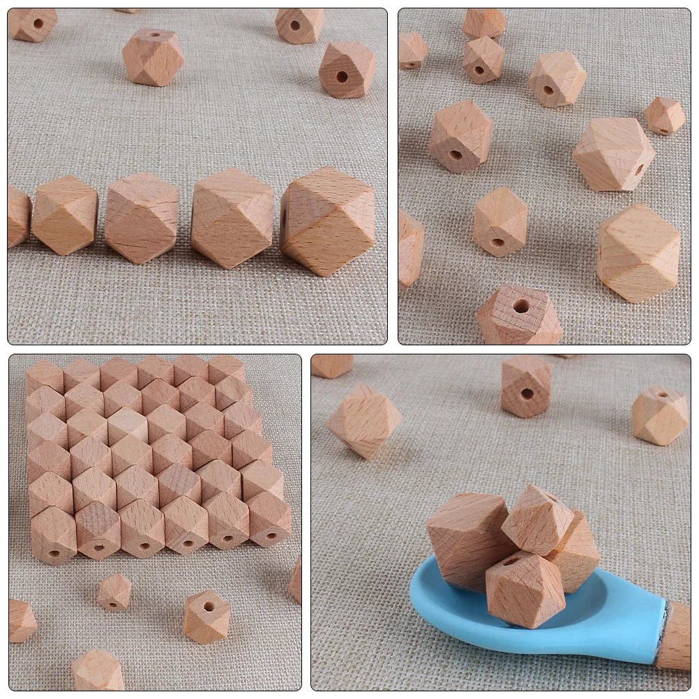 Accessoires de dentition en bois, 24 pièces, perles naturelles pour bébé, Bracelet Anti-chute, fabrication de bijoux, matériel artisanal en vrac