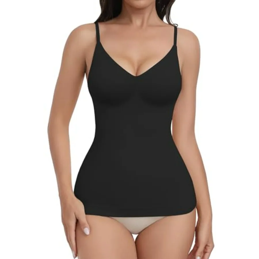 

Womens Tummy Control Shapewear Tank Tops Seamless V-Neck Compression Tank Tops Body Shaper Camisole