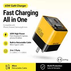 Fast USB-C Charger Charging Head with Built-in 80cm Type-C Cable Suitable for iPhone 17, 16, 15 Pro Max PD 40W 27W Xiaomi Samsun