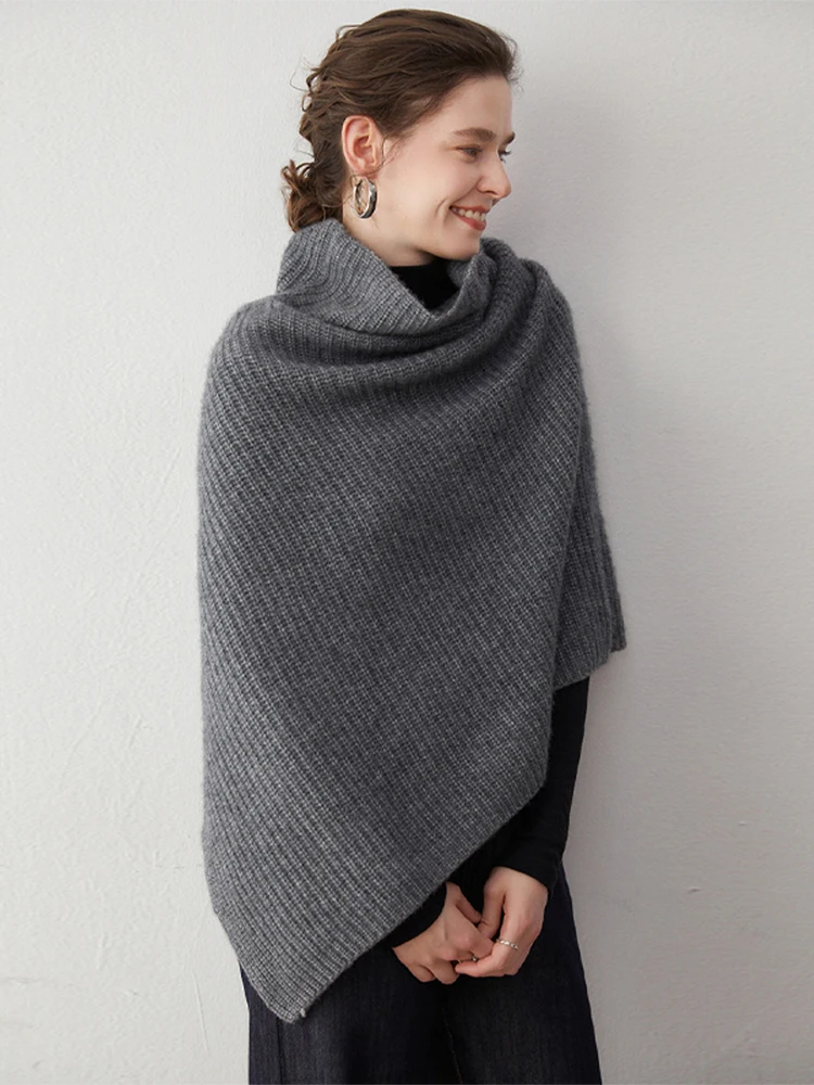 

Modern Women's Shawl Poncho Sweater Pullover 100% Cashmere Shawl Autumn Winter Cloak Clothes Accessories Bohemia Mixed-use Wraps