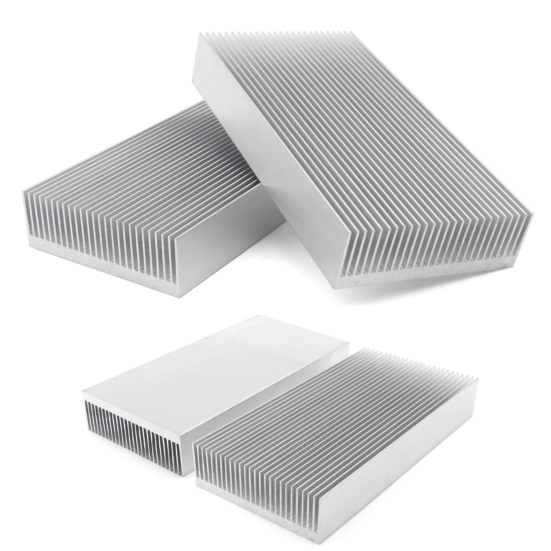 الألومنيوم المبرد المبرد بالوعة الحرارة لتبريد رقاقة IC الإلكترونية مع شريط موصل حراري 50x18.5x40 مللي متر ~ 300x66x45 مللي متر #3