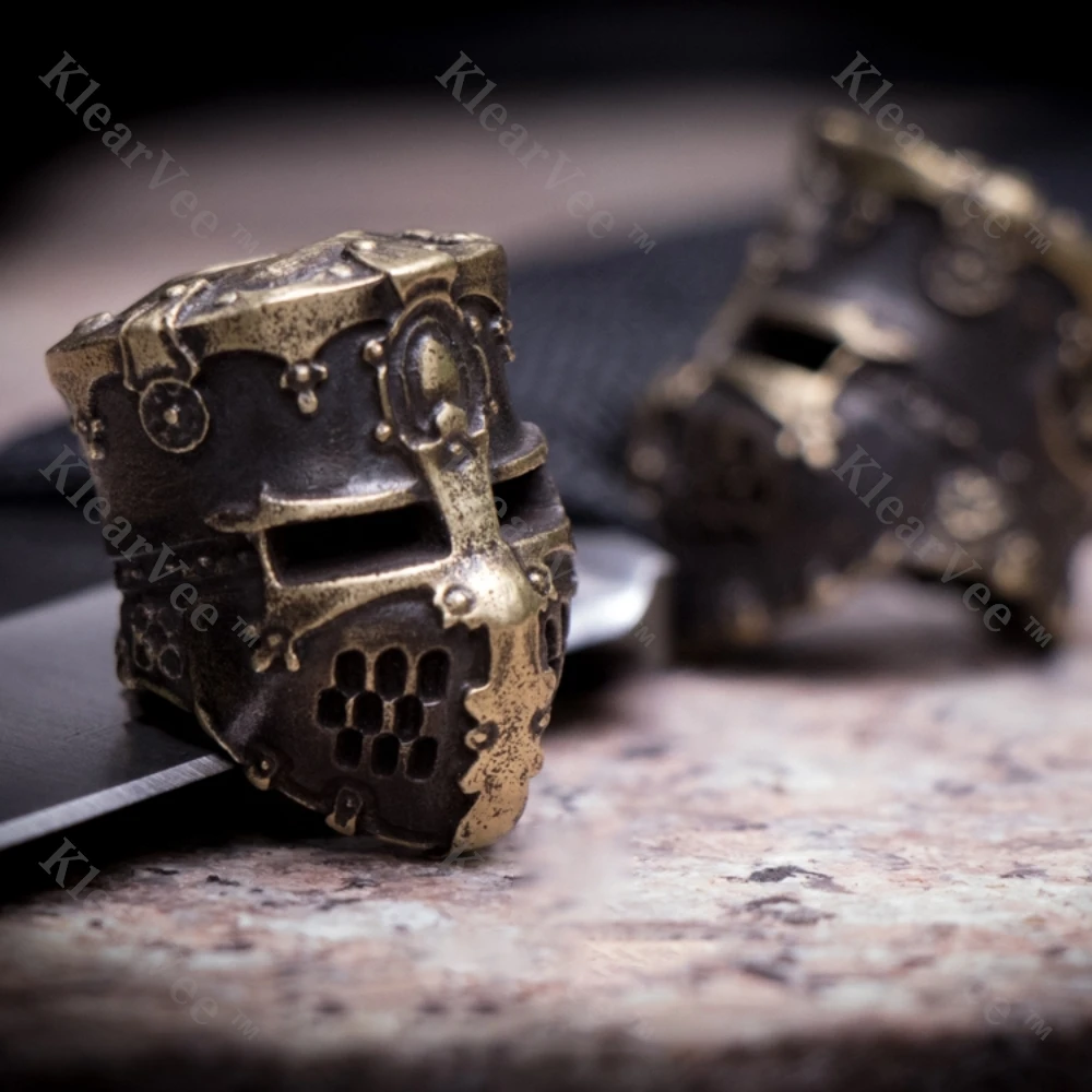 

Brass Mask, Knife Pendant EDC Umbrella Rope Woven Pendant Outdoor Tool Accessory Backpack Pendant Keychain