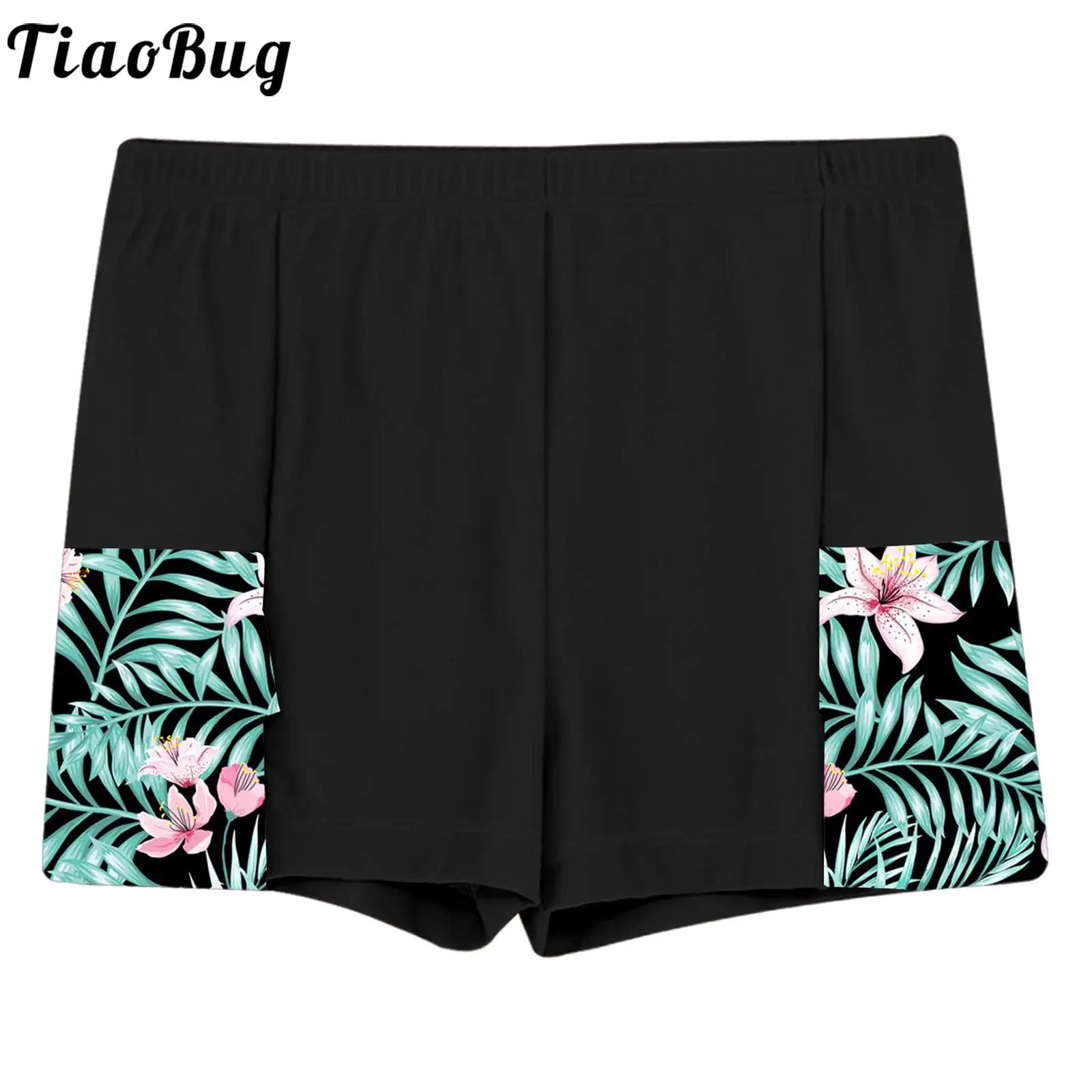 Kids Girls Boys Swim Shorts Swimsuit Elastic Waist Print Swimming Bottoms Rash Guard Beach Surfing Bathing Suits Sports Swimwear