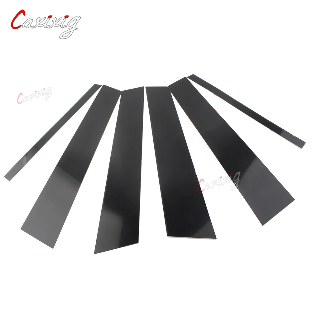 6Pcs/Set Car Sticker Pillar Posts Door Window Panel Covers Trim Decor For BMW F30 3Series 2012 2013 2014 2015 Gloss Black