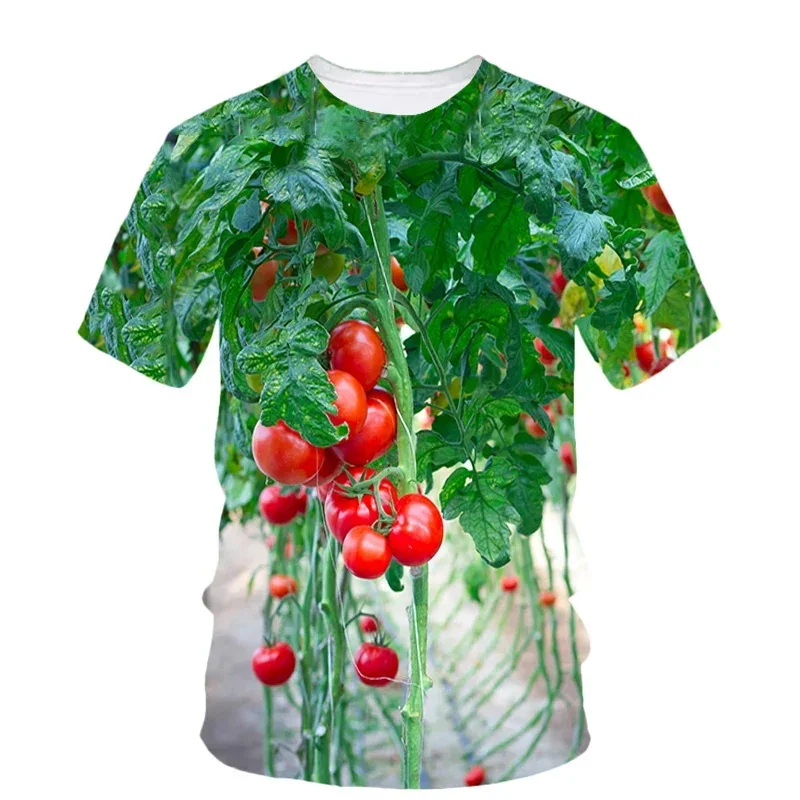 Fashionable Nutritious Fruit Pictures For Men's T-Shirts Trend Digital Printing Casual Round Neck Short Sleeved Tops