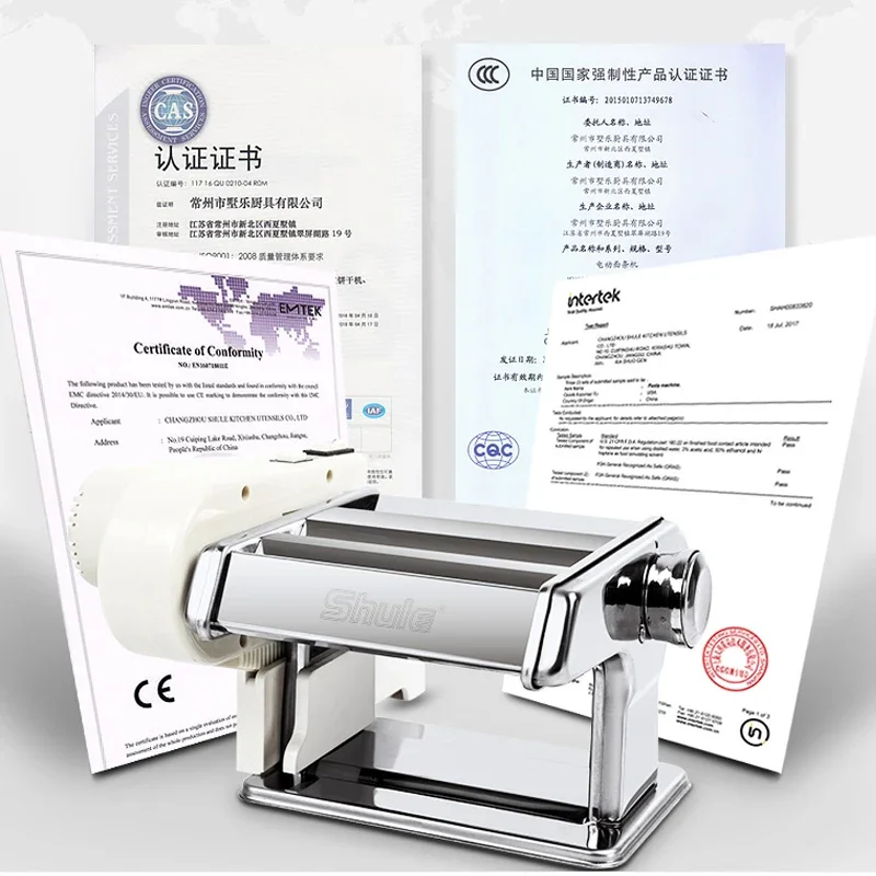Household Flour Pressing Machine, Automatic Stainless Steel Pasta Machine for Noodle Cutting & Dumpling Making