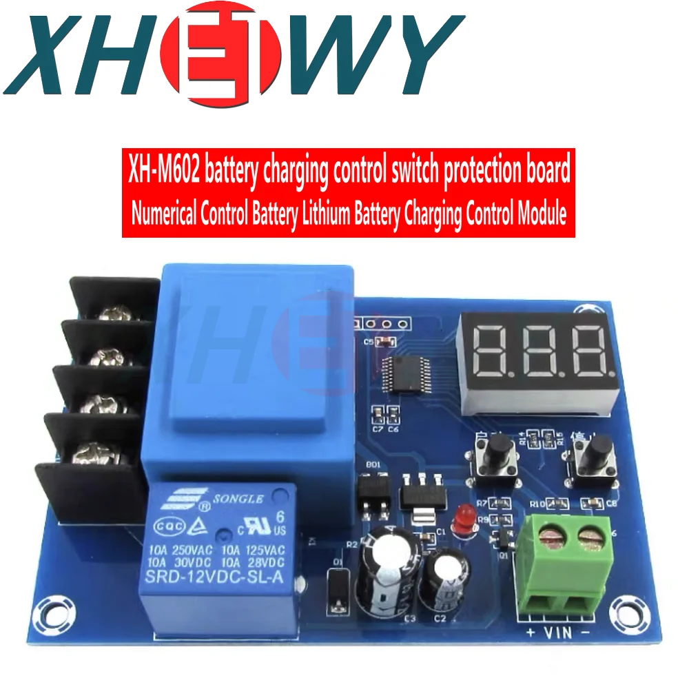 XH-M602 Digital Control Battery Charging Control Module AC 220V Lithium Storage Battery Charger Control Switch Protection Board