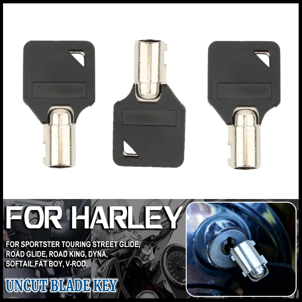 Motorcycle Blank Key Uncut Blade For Harley Touring Street Glide Road King Dyna FXD Fat Boy Softail Slim Sportster XL 883 1200