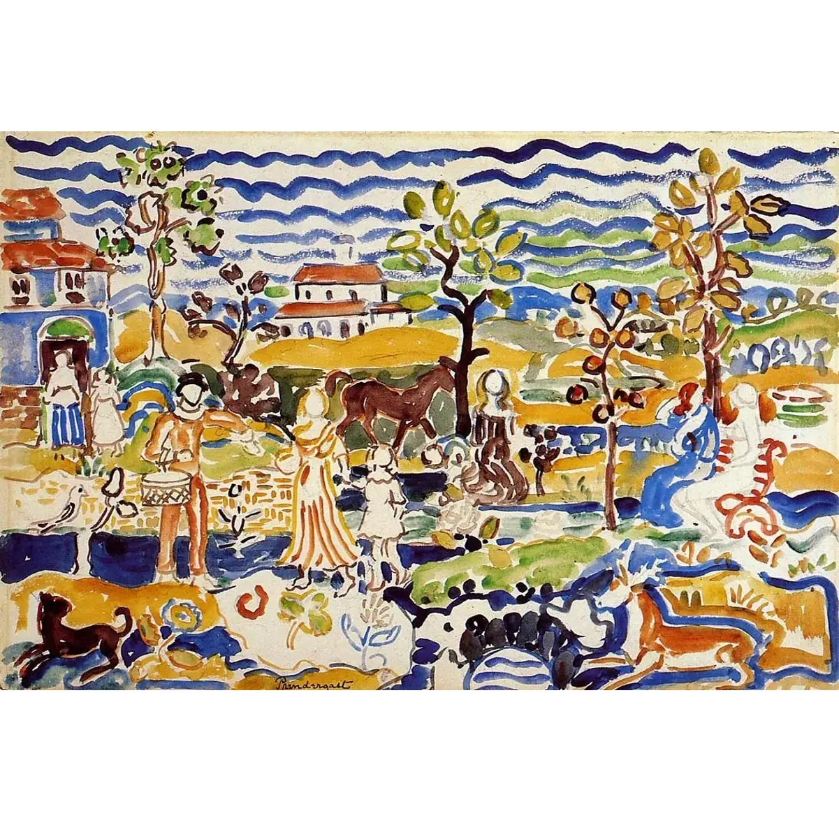 

Maurice Prendergast artworks,Decorative Composition,Handmade landscape oil painting on canvas,Famous painting replica,Home decor